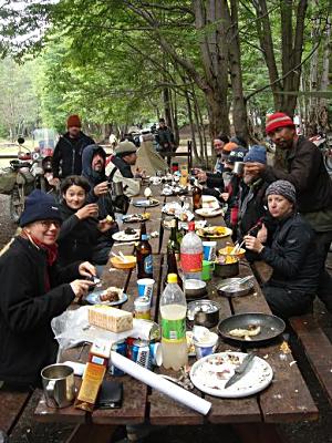 Christmas dinner with travel biker types, Ushuaia.