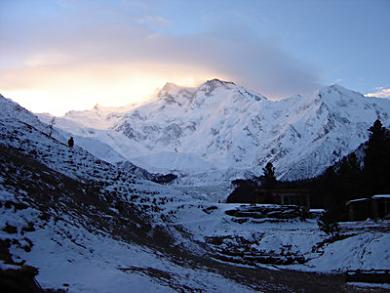 Dawn over the eighth highest peak in the world.