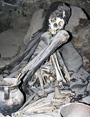 The aboriginal people who lived along the Salar mummified their dead and left them in caves.