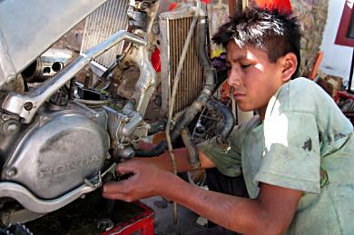 Octavio knows more about motorcycles than most of the BMW mechanics I've met because here they have to fix rather than replace.