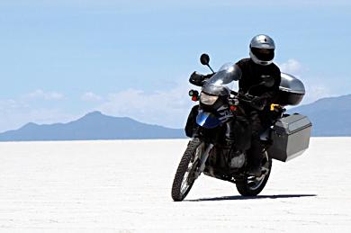 Riding across the Salar is like gliding across a frozen lake--with better traction.