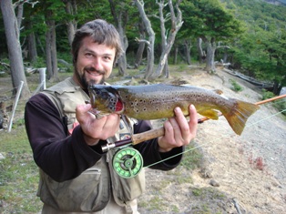 We were beginning to think the only fish we'd be eating was the tin of tuna we'd brought along, when Adam returned to camp grinning like a Cheshire cat, having caught a fair sized brown trout.