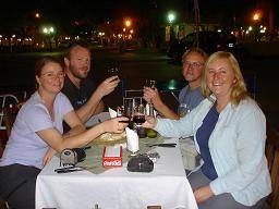 Dinner in Cafayate - Emma, Hamish, Grant, Jules.