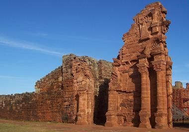 Remains of the San Ignacio de Mini Church, Argentina, completed in 1724.