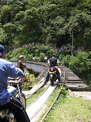 Crossing bridges, Colombia.