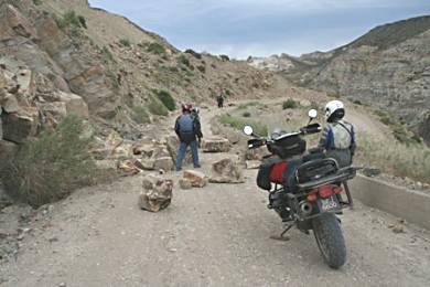 Riding in Canyon Atuel.