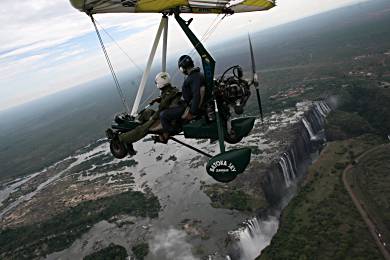 Victoria Falls by microlight.