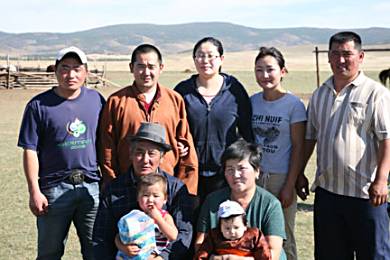 Buka (second from left) and family.
