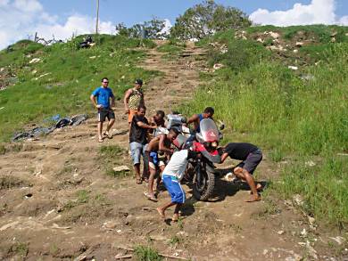 It was steeper than it looks.. and they weigh 300kg.