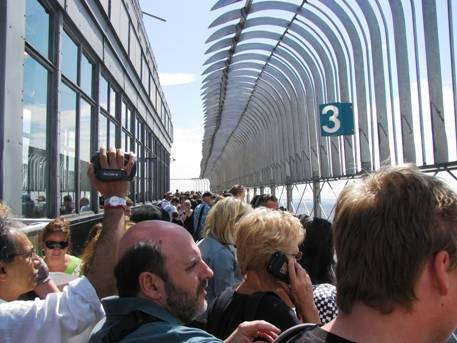 View of tourists at the top of the Empire State Building