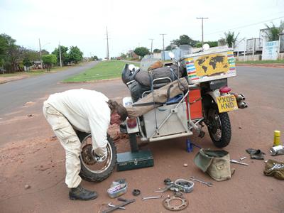 Tire change, Brazil.