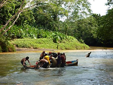 Crossing the Kanu River, Panama.