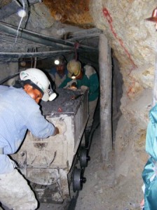 Inside the mine in Potosi, Bolivia.