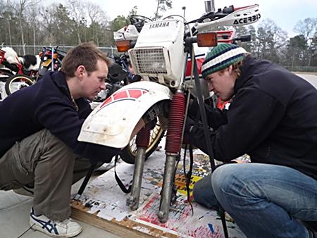 Putting the bike together.