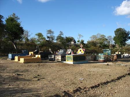 Colourful graveyard, Indonesia.