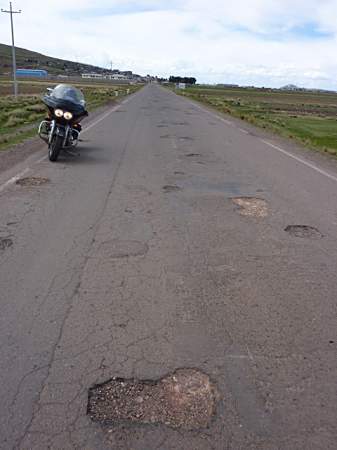 The road worsens approaching Bolivia.