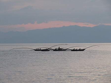 Rwanda- sunset, lake view.