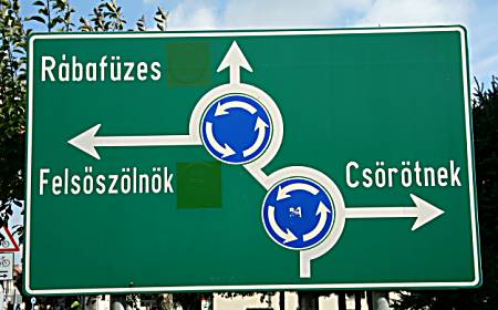 Hungarian road signs.