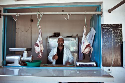 Morocco butcher shop.