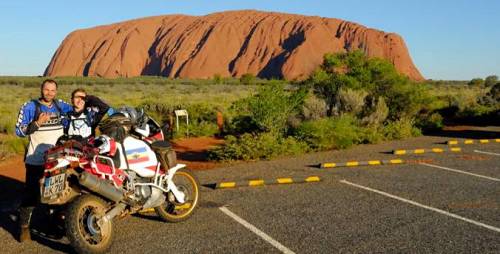 Uluru parking lot with bike.
