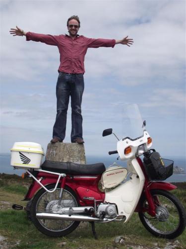 Sean and his Honda Cub.