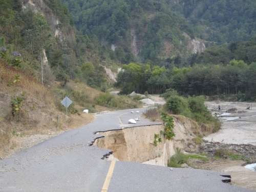 Road dropped off.