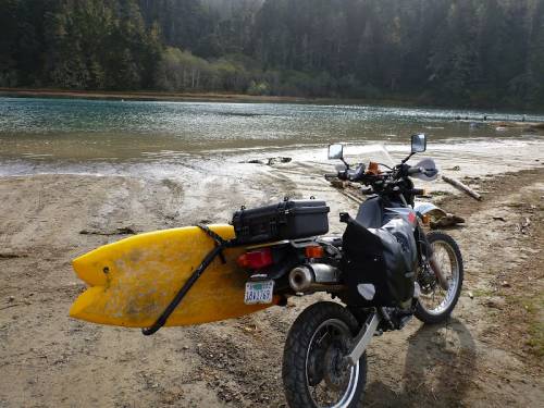 Bugsonmyboard, bike with surfboard.
