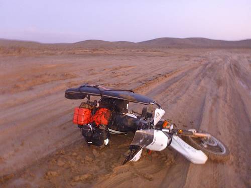 Bike after crash in Baja California, Mexico.