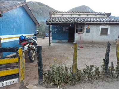 Camping in yard, Bolivia.
