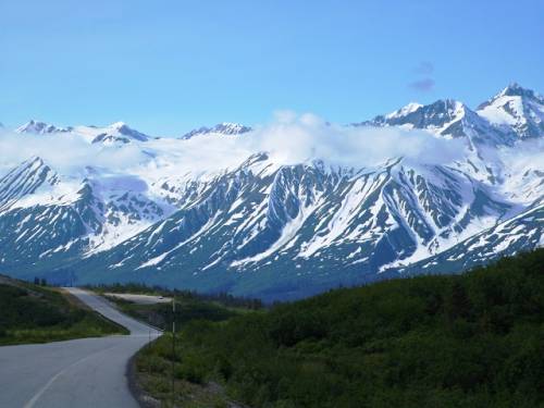 Road scene in Alaska.