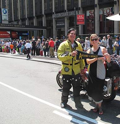 Greg Frazier at Pennsylvania Station on the USA leg of the Clancy Centenary Ride.