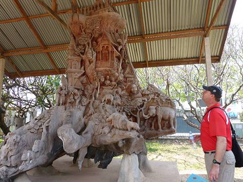 Carving in front of the museum.