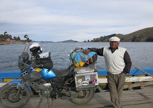 Crossing the Titicaca.