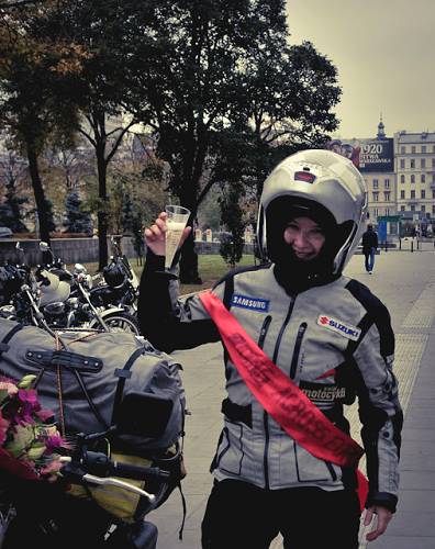 Bike with flowers and champagne, Poland.