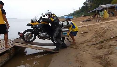 Boarding the Mekong ferry - Click to watch the video.