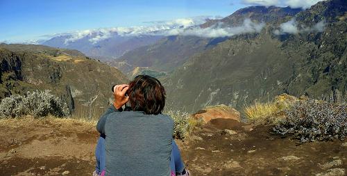 Condor watching in the Colca Canyon, Peru.