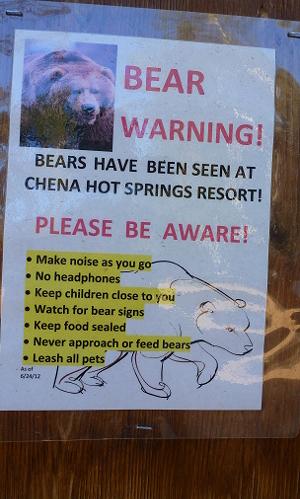 Bear warning in Alaska.