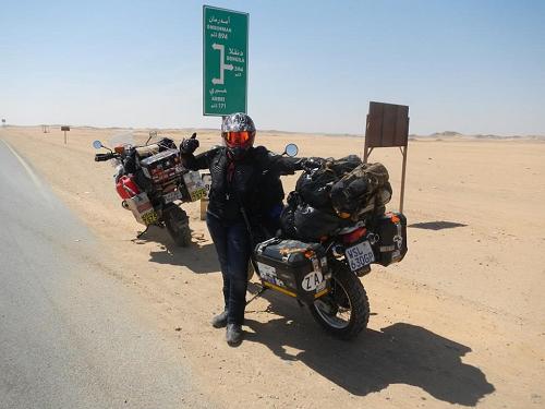 Jo Rust on the road in Sudan.