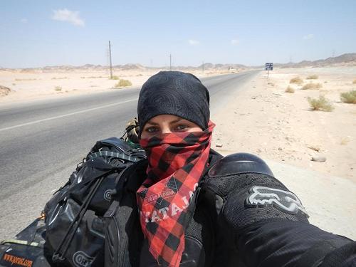 Jo Rust on the road in Egypt.