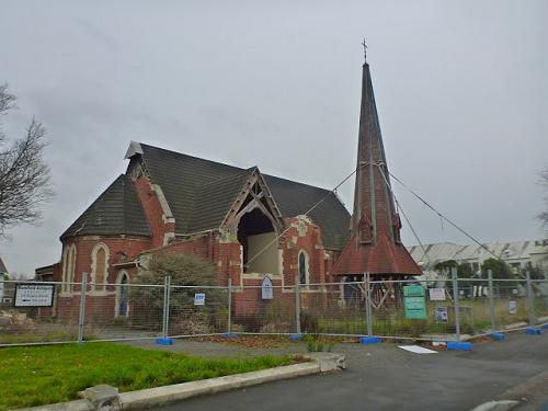 Damaged church, Christchurch, New Zealand.
