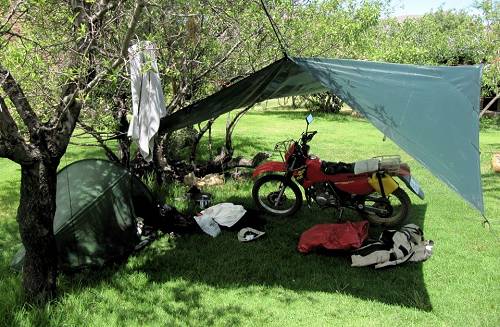 Tent camping in Botswana.