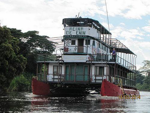 Floating hotel in the Amazon.