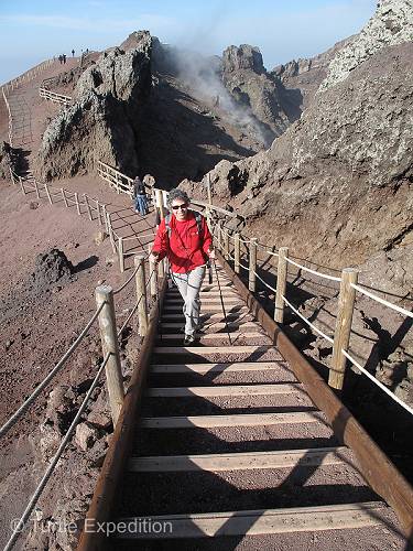 Climb from the parking area to Vesuvio Volcano in Italy.