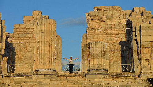 Mary Jane at the Temple of Apollo in Didyma, Turkey.