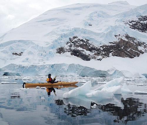 Kayaking in Antarctica.