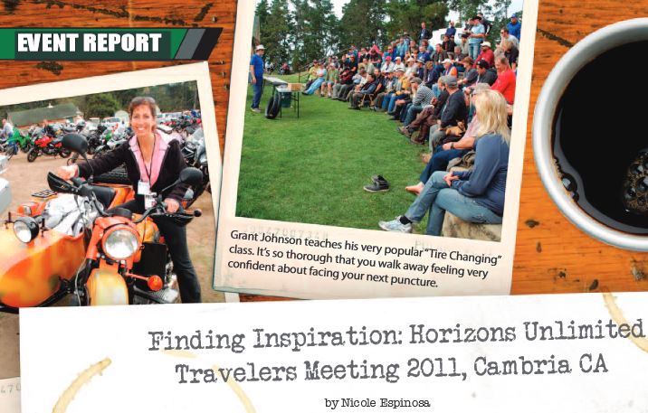 Finding Inspiration article in ADVMoto by Nicole Espinosa.