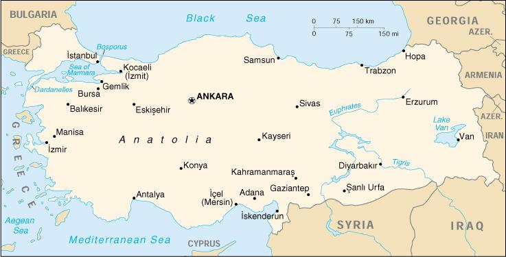 Turkey map.
